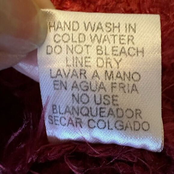 ENTRO Women’s Chunky Eyelash Texture Open Front Long Cardigan/Duster Red Small - Picture 8 of 8